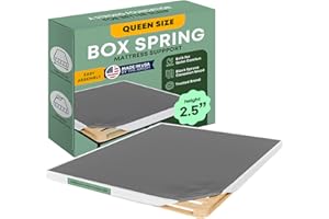 Greaton, Unassembled Queen Box Spring for Queen Bed – 2.5-Inch Wood Box Spring Only – Amish Made in USA – Quiet Noise-Free Replacement Mattress Foundation – Packed Flat, Easy Assembly (White)