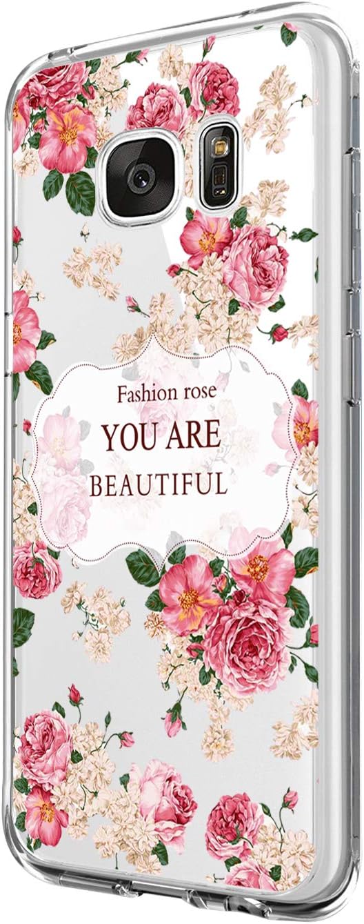Case for Galaxy S6 Edge Plus Case, Floral Printed Flower Clear Slim TPU Bumper Protective Cover for Galaxy S6 Edge Plus