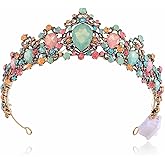 Brishow Light Up Gold Baroque Crystal Queen Crowns, Sparkly Homecoming Prom Tiaras, Quinceanera Garden Headdpiece for Women