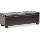 Baxton Studio Roanoke Ottoman, Dark Brown