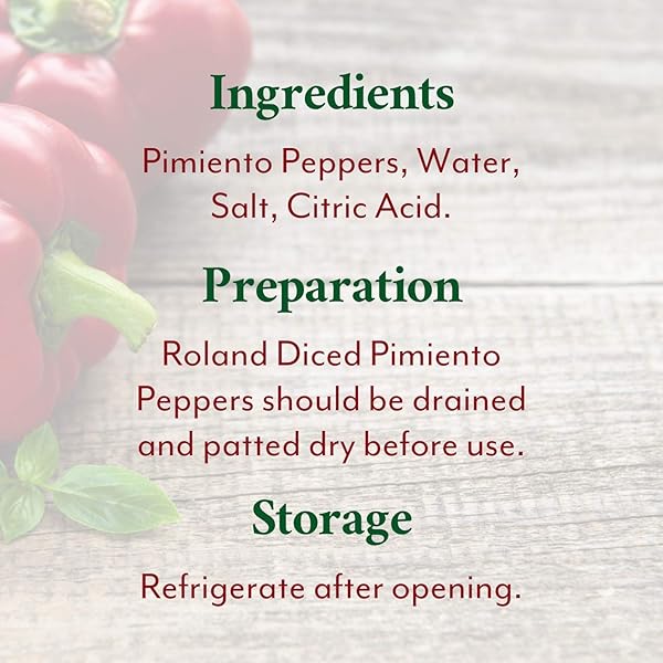 ROLAND DICED RED PIMIENTO PEPPERS, SPECIALTY IMPORTED FOOD, 28-OUNCE CAN ( 6 COUNT) – PACKAGING MAY VARY
