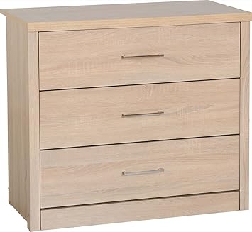 Valufurniture Lisbon 3 Drawer Chest Light Oak Amazon Co Uk