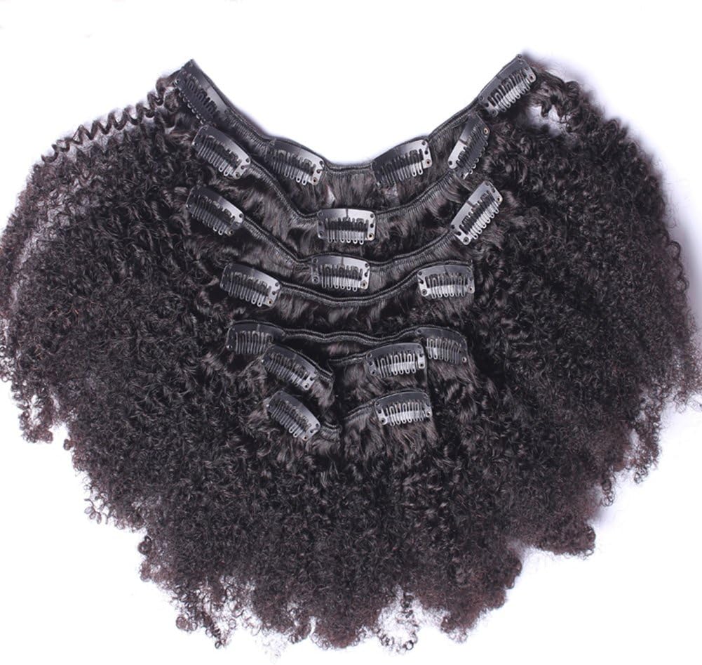 10inch Clip In Human Hair Extensions Brazilian Virgin Hair Afro Kinky Curly Clip in Hair Extensions Natural 4B 4C Kinky Curly Clip Ins 7pcs/lot,120gram/set