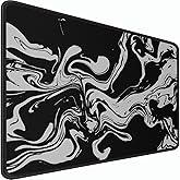 Gaming Mouse Pad, 31.5x15.7 inch Large Extended Computer Keyboard Mouse Mat, Water Resist Non-Slip Mousepad Rubber Base Long XXL Desk Mouse Pad for Gaming, Office & Home, Marble White