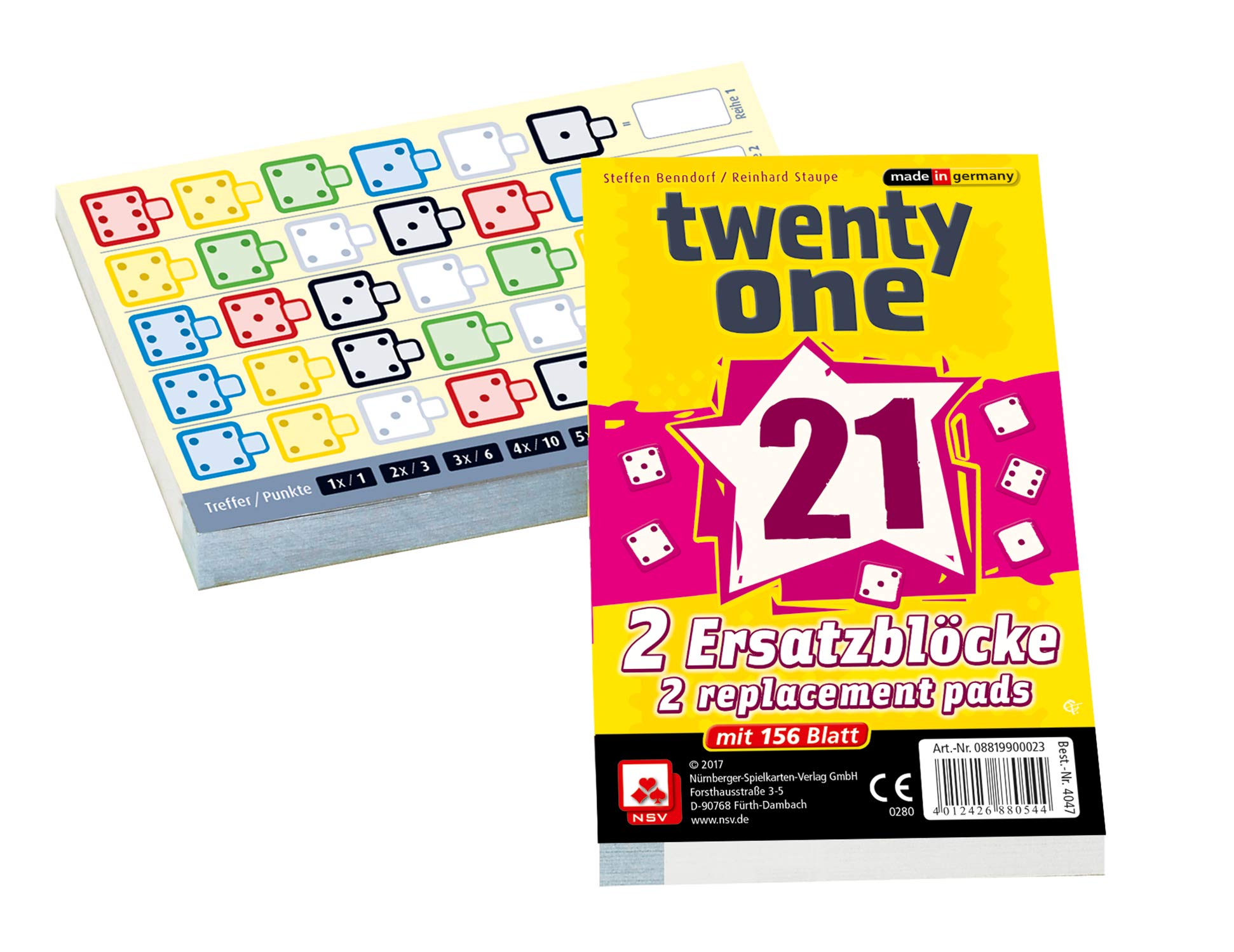 NSV - 4047 - TWENTY ONE - replacement blocs (set of 2) - dice game