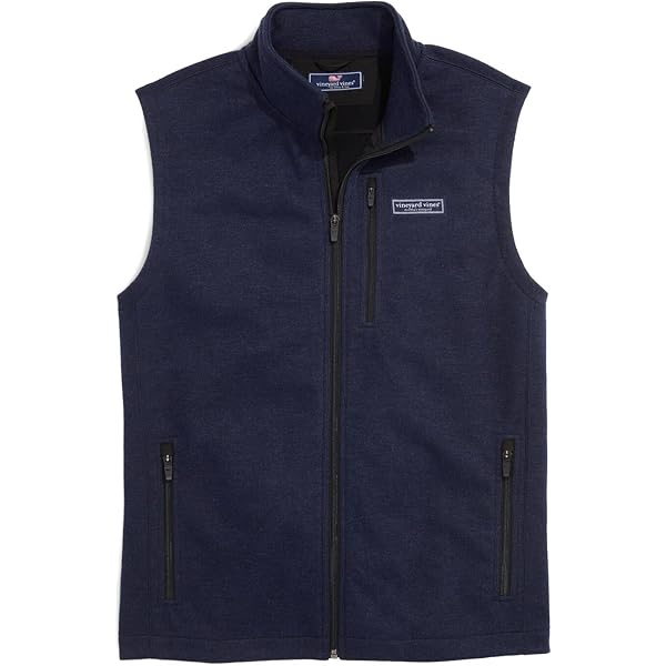 vineyard vines Men's Mountain Sweater Fleece Vest, Nautical Navy