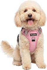 Funfox Dog Harness Small No Pull with Vertical Handle Reflective Strips Pink S