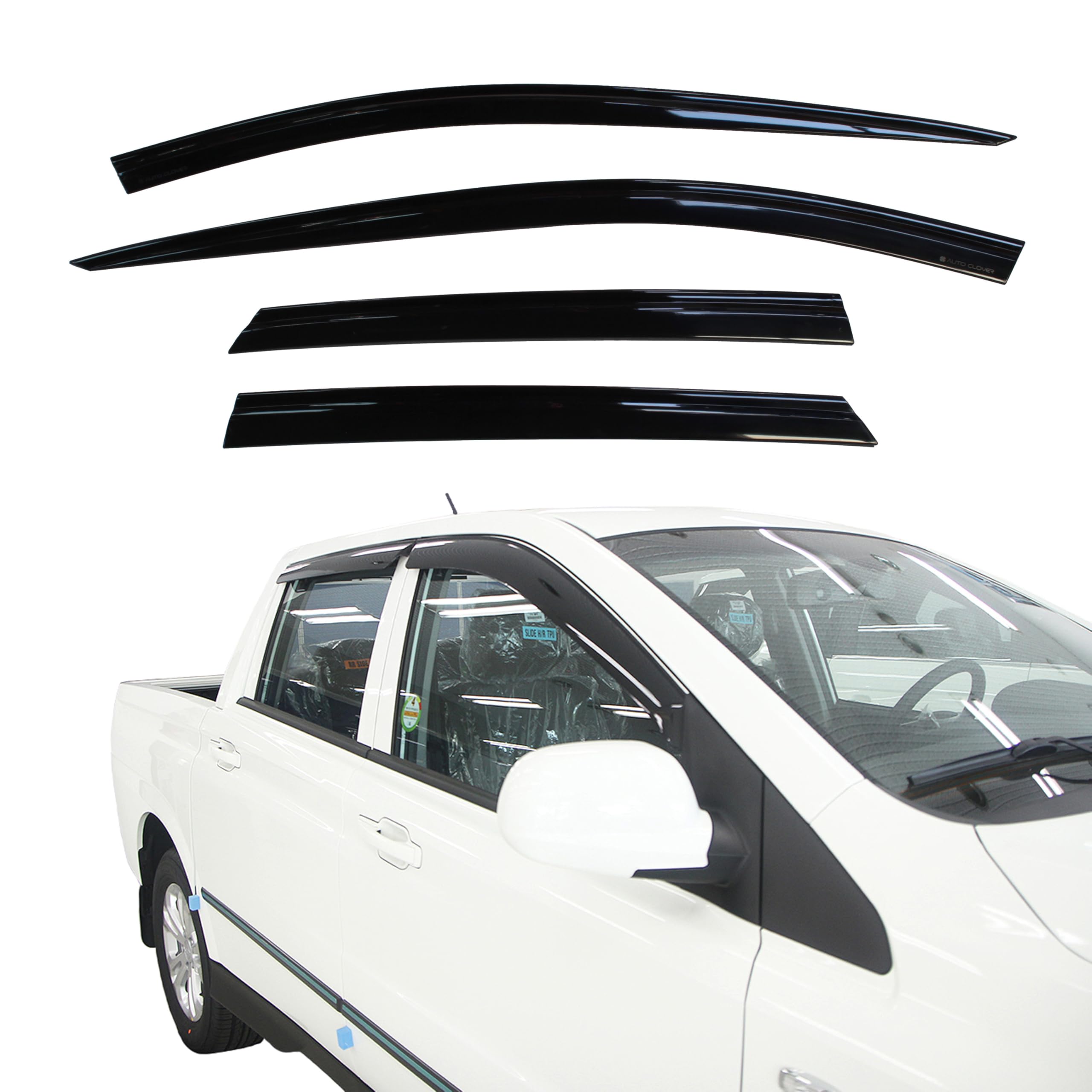 AUTO CLOVER Wind Deflectors Set for Ssangyong Korando Sports/Musso 2013-2018 (4 pieces)