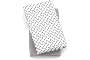 Chicco Lullaby Playard Sheets - Grey Diamond 2-Pack | Grey/White