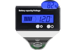 DFCROMI Golf Cart Battery Voltage Meter with Bracket, DC 12V 24V 36V 48V 60V 72V 84V Car Motorcycle Battery Capacity Indicator Monitor Gauge Digital Voltmeter Blue Testers for Acid&Lithium ion Battery Meters