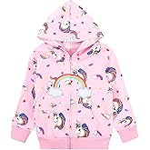 Baby Girl Zip-up Jacket Rainbow Unicorn Cotton Hoodie Sweatshirt Toddler Fall Coat Kids Winter Outfits Outerwear 2t-7t
