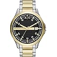 A｜X Armani Exchange Men's Three-Hand Date Silver and Gold Two-Tone Stainless Steel Bracelet Watch (Model: AX2453)