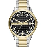 A|X Armani Exchange Men's Watch with Three-Hand Analog Display and Date Window, Watch for Men with Stainless Steel or Leather Band