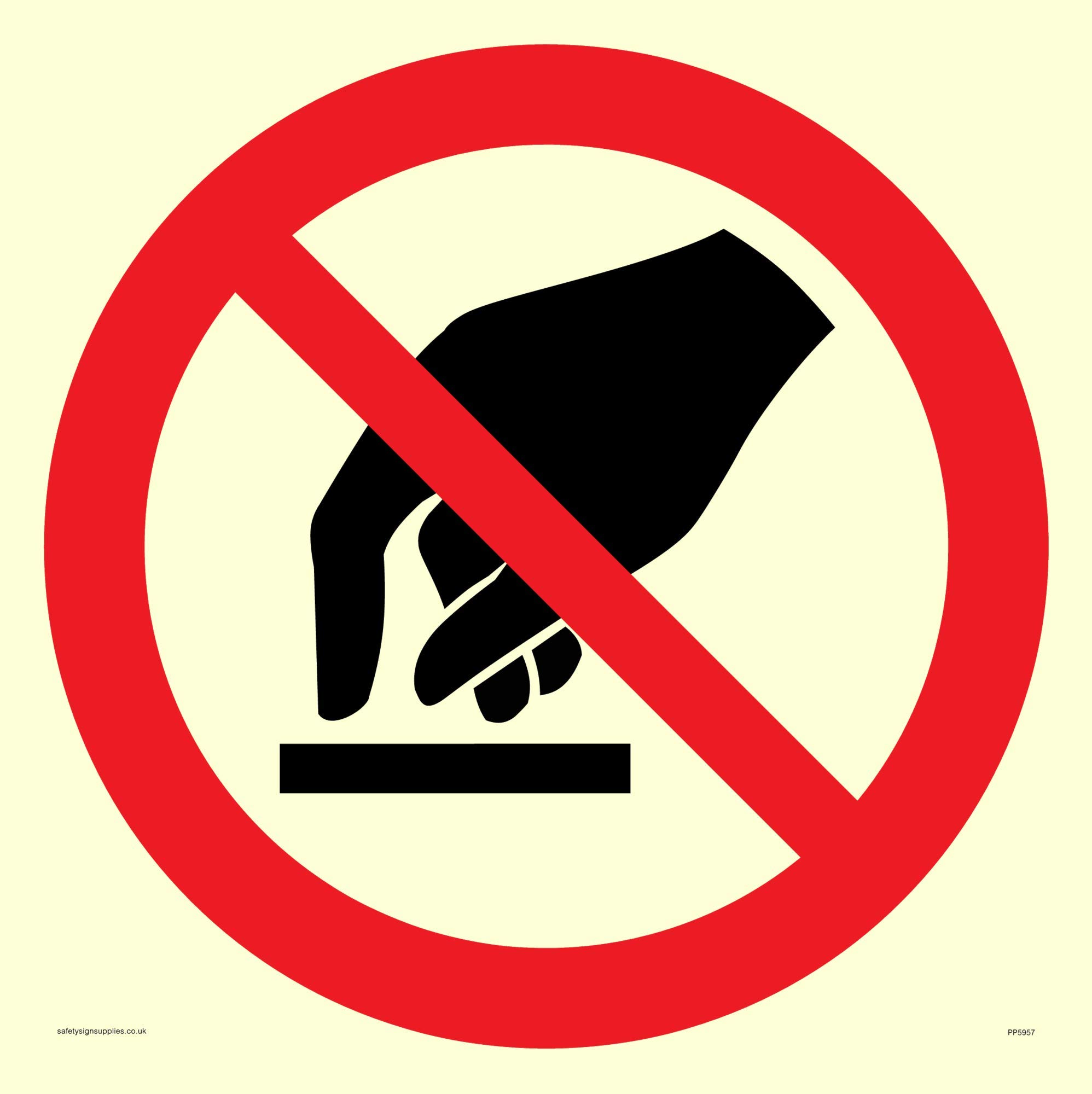 No touching symbol sign - Vinyl Photoluminescent sticker