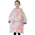 NOUKOW Wearable Blanket Hoodie Oversized Sherpa Blanket Sweatshirt Flannel Sweater Blanket with Large Pocket