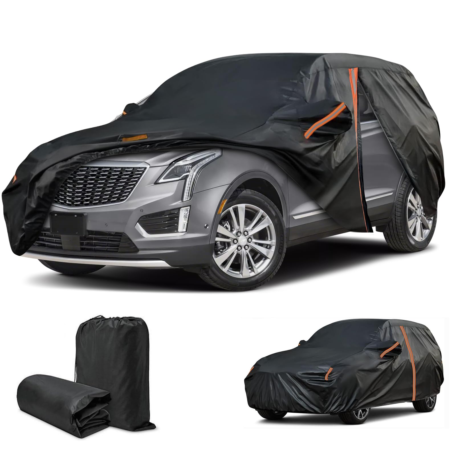 Photo 1 of Car Cover for Cadillac XT5, XT5 Cover 2017-2025, All Weather Car Cover Waterproof with Door Zipper/Reflective Strip, Outdoor Cover Sun Dust Snow Protection