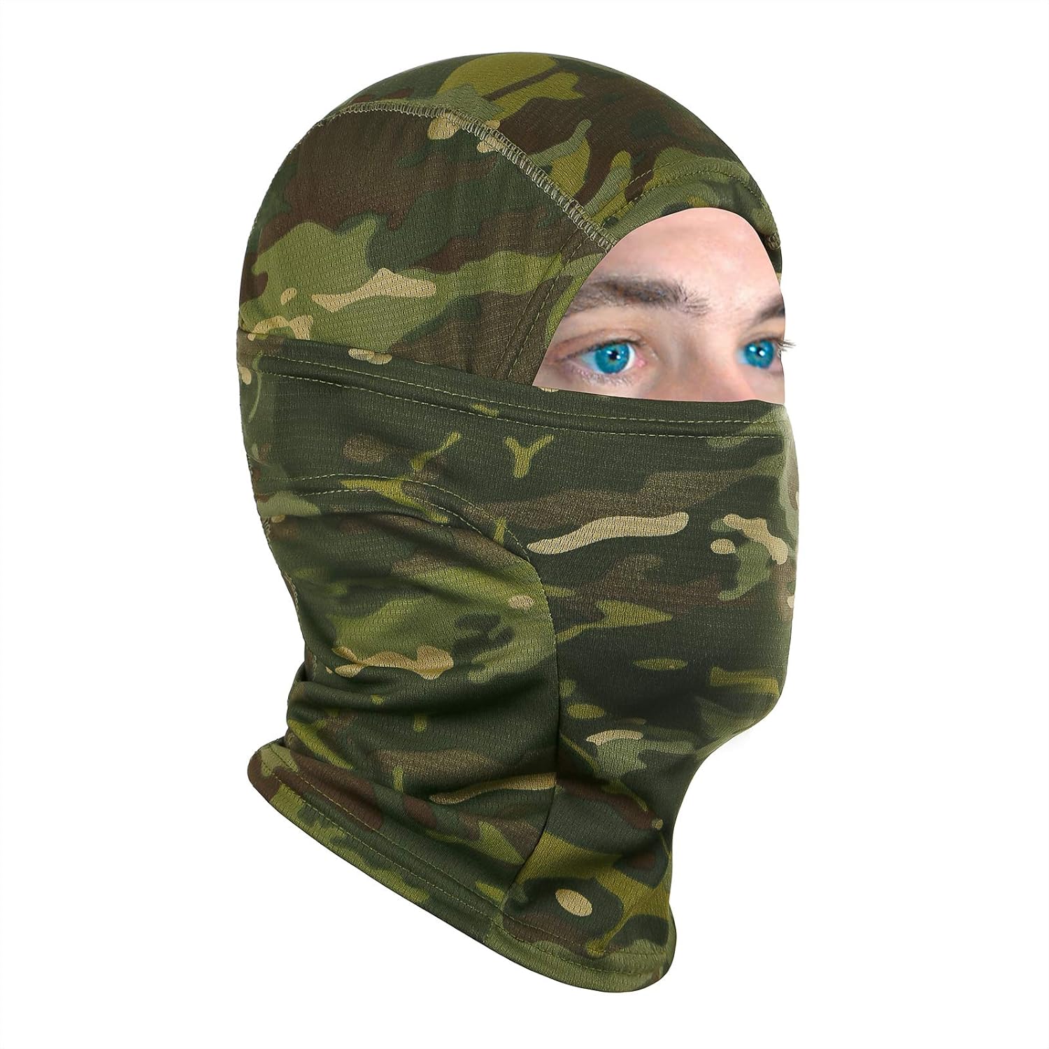 Achiou Balaclava Face Mask UV Protection for Men Women Ski Sun Hood Tactical Masks Black: Clothing
