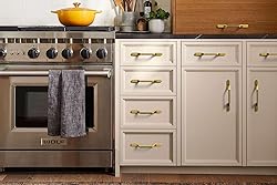 Goo-Ki 6 Pack Brushed Gold Cabinet Handle Drawer