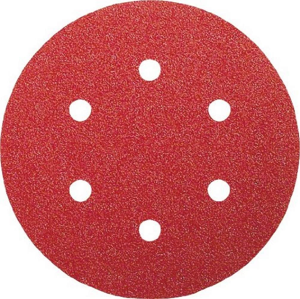 Bosch 2609256A33 Sanding Sheets for Random Orbit Sanders Diameter 150 mm Number of Holes 6 Grit 180 Lot of 5 Sheets