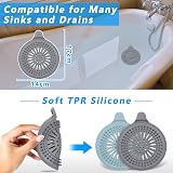 Alyvisun 2Pcs Silicone Shower Drain Hair Catcher with Sucker Blue Grey view 2