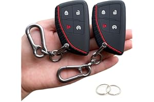 TANDRIVE 4-Button Key Fob Cover for 2023-2025 2026 Chevy Colorado Equinox Silverado GMC Canyon Sierra 2025 Honda Prologue, Silicone, 2-Pack, Black