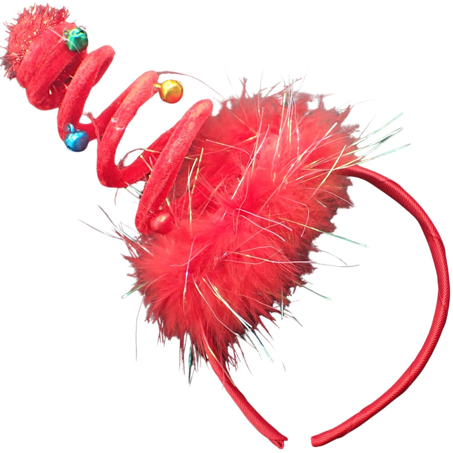 Topkids Accessories Christmas Headbands for Adults & Kids, Christmas Hats on Alice Headbands, Santa Hat Screw, Christmas Tree, Elf, Christmas Hair Accessories Xmas Dress Hair Band (Red Tree Spiral)