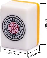 Yellow Mountain Imports Japanese Riichi Mahjong Set White Yellow Tiles w/ Case view 4