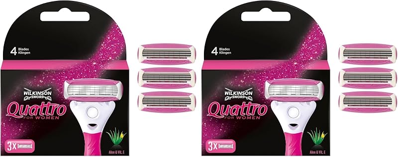 Wilkinson Sword Quattro For Women Razor Blade Refills Pack of 6