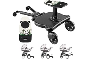 Universal Stroller Board with Detachable Seat Standing Board,2 in1 Sit and Stand Stroller Glider Board with Panda Pattern.Bug