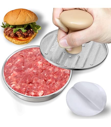 Presse à Hamburger - Moule Anti-Adhésif - Épaisseur Réglable - Aluminium - Pour BBQ