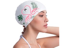 COPOZZ Swim Cap for Adult, Premium Silicone Comfortable Bathing Cap Swimming Hat for Long and Short Hair