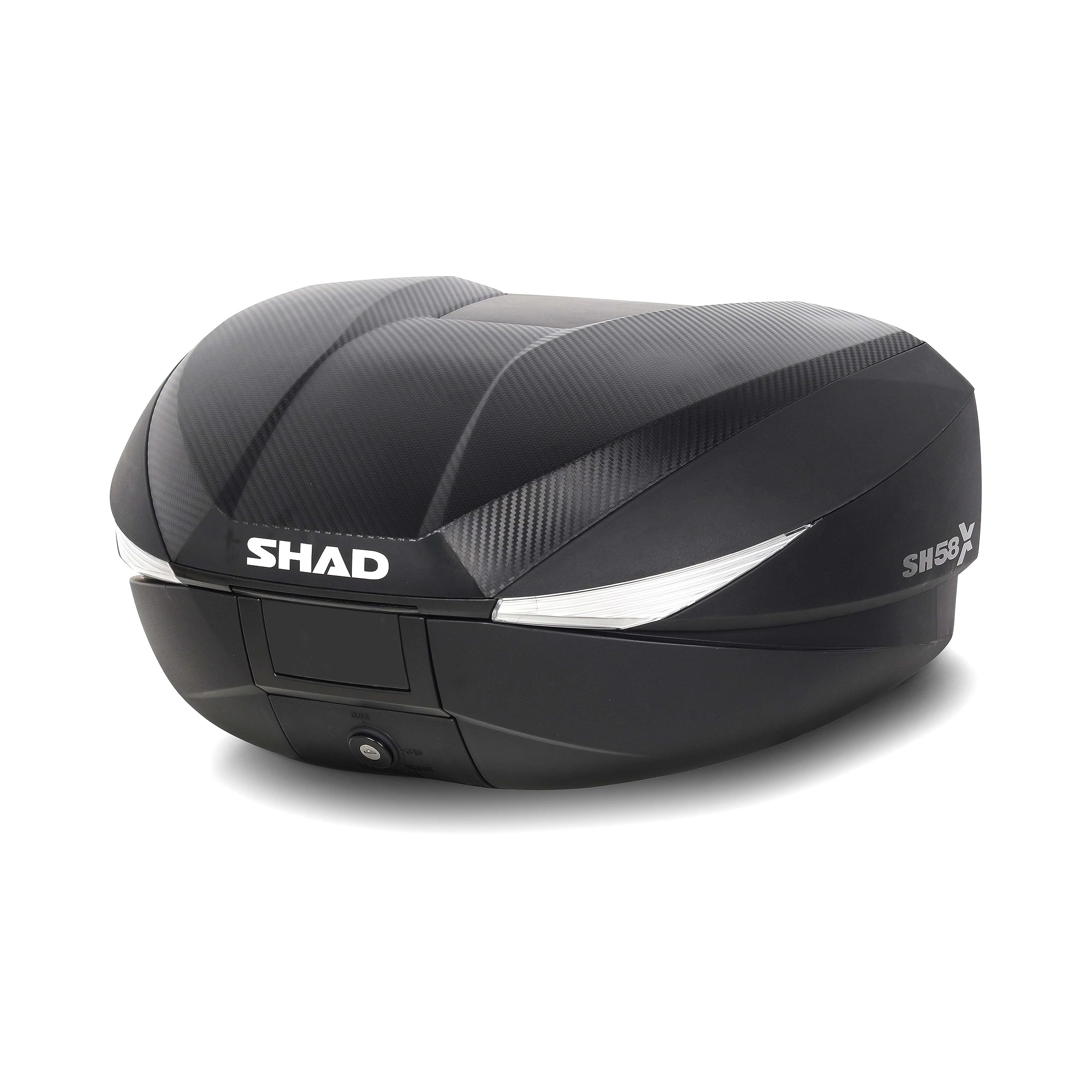 Shad Motorcycle Luggage. Expandable Top Case Box SH58X. Carbon Effect.