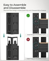 SONGMICS 2-Tier Shelving Units 30x75x150 cm Rustic Brown Black GLR030B02 view 5