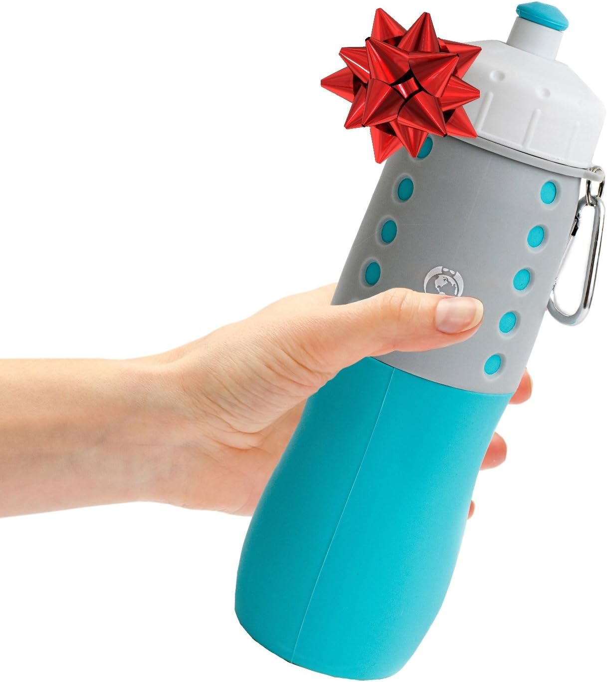 Collapsible Water Bottle By Simple Health, Hydration Designed for Kids, Sports & Running, BPA Dishwasher Safe Silicone Material Keeps Ice Cold for Hours, Free Carry Clip, 22 Oz 650ml, Active Blue
