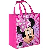 Disney Minnie Mouse Tote Bag Accessories Set with 15" Grocery Bag Featuring Minnie Mouse | Double-Sided Minnie Reusable Bags Medium