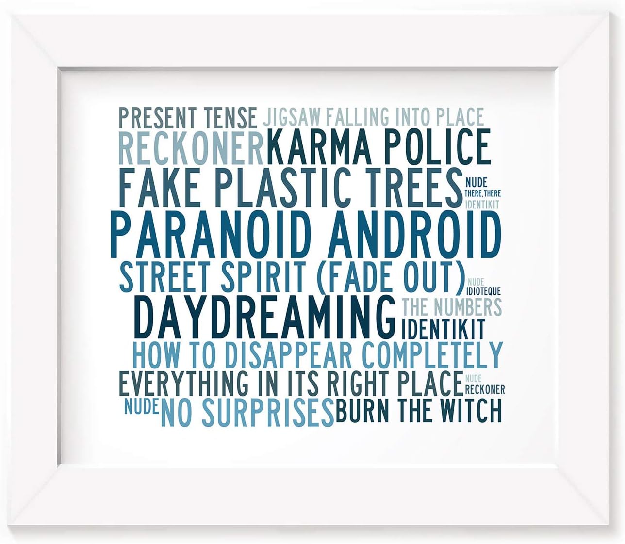 Framed Art Posters, Radiohead, Greatest Hits