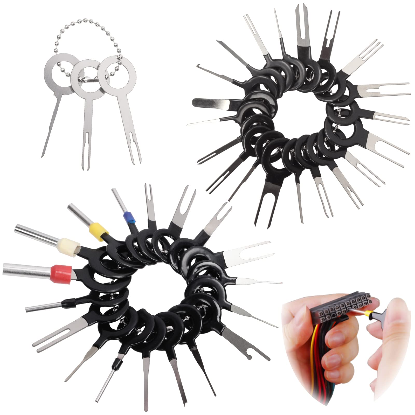 Swpeet 41Pcs Terminal Removal Tool Assortment Kit, Wire Connector Terminal Pin Extractors Pin Terminal Extractor Kit for Most Car Connector Terminal Needle Removal Tool