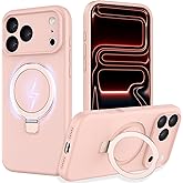 IYH Magnetic Case for iPhone 17 Pro 6.3" with Invisible Stand [16FT Military Protection] Liquid Silicone Cover, Pink