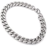 Steelmeup Stainless Steel Simple Curb Cuban Link Chain Bracelet For Men 6mm 8mm 10mm 12mm 7inch 8inch 9inch