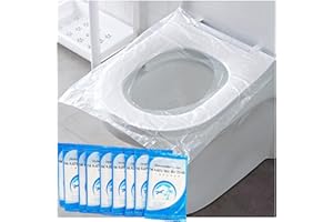 50Pcak Disposable Toilet Covers Plastic Waterproof Individually Wrapped Portable Use for Traveling for Business, Children Pot