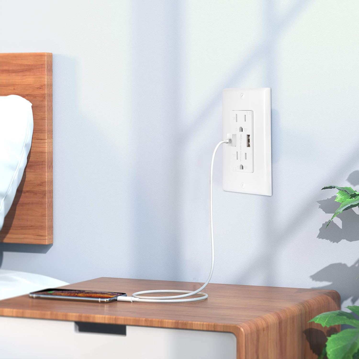 USB Outlets Receptacles, GUKIBO 10 Pack 3.4A USB Wall Outlets 15A Tamper Resistant Duplex Receptacle 125V Electrical Outlets with USB Ports - - 