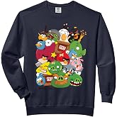 Angry Birds Piggy &amp; Bird Pile Comfort Colors Adult Sweatshirt