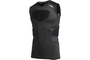 COOLOMG Boys Padded Compression Shirts Sleeveless Baseball Tanks 3-Pad Football Tops for Basketball Rugby Kids Youth