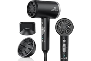 ANNE BETTY Ionic Hair Dryer with Diffuser, 1800W Blow Dryer for Women & Men, Fast-Drying, Lightweight, Low Noise, Hair Care Styling Tool for Home, Travel, Gifting