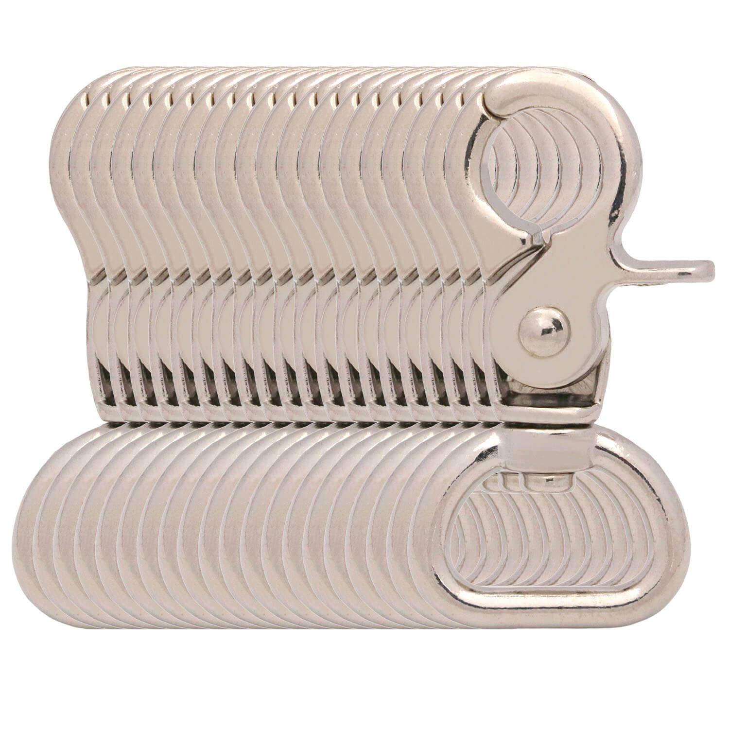 BIKICOCO 5/8'' Swivel Trigger Snap Hook Lobster Claw Clasp Spring Loaded Clip, D-Ring Ended, Silver - Pack of 20 — image 1
