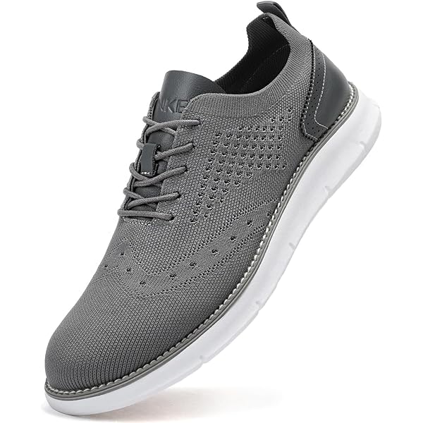 Amazon.com | VILOCY Men's Dress Sneakers Oxfords Casual Business Shoes Lace  Up Lightweight Walking Knit Mesh Fashion Sneakers Brown, EU40