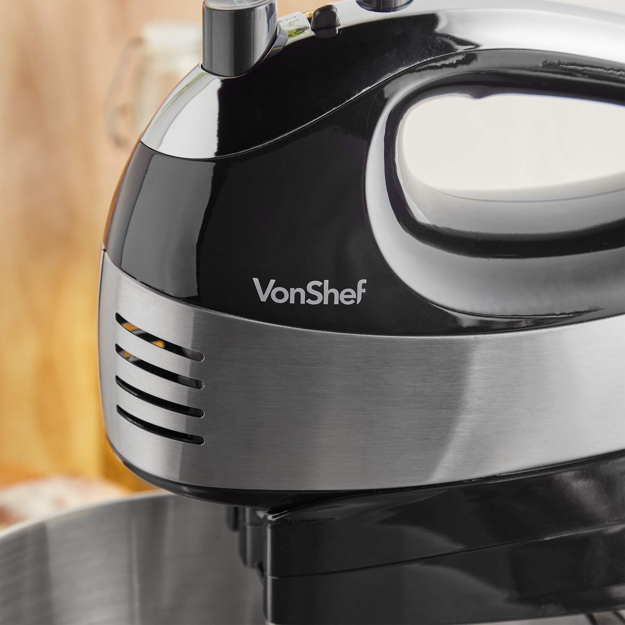 vonshef 400w black hand mixer