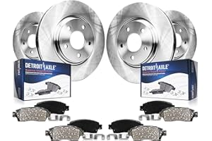 Detroit Axle - Brake Kit for 14-20 Nissan Rogue, 17-22 Rogue Sport, Front and Rear Disc Brake Rotors Ceramic Brake Pads 2014 2015 2016 2017 2018 2019 Replacement
