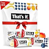 That's it. Mini Fruit Bars Gift Pouch (Variety 36 Count) No Sugar Added, Plant-Based, Vegan & Gluten Free, Paleo, Non GMO, Fiber (12 Banana, 12 Blueberry, 12 Mango)