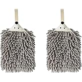 sisiten Chenille Hand Towels for Bathroom 、Kitchen and Bedroom |Hanging Hand Drying Towel with Button Loop | Funny Hedgehog Hand Towel | 2 Packs